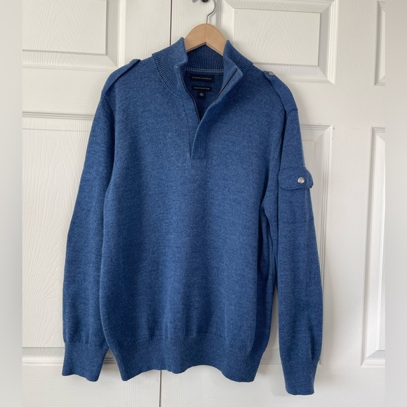 Banana Republic Quarter Zip standup collar sweater. Coastal look - Picture 1 of 10